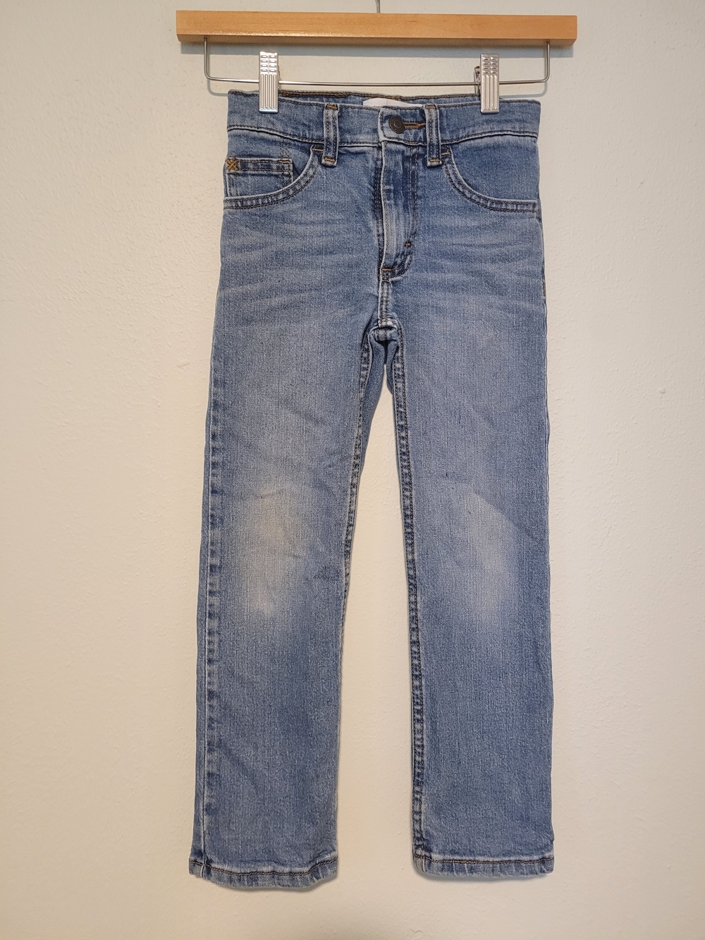 Wrangler Light Blue Straight-Leg Kids Jeans Size 6 Slim